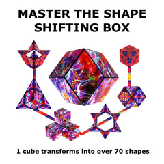 Shashibo sensory stimulation through dynamic shape shifting.
