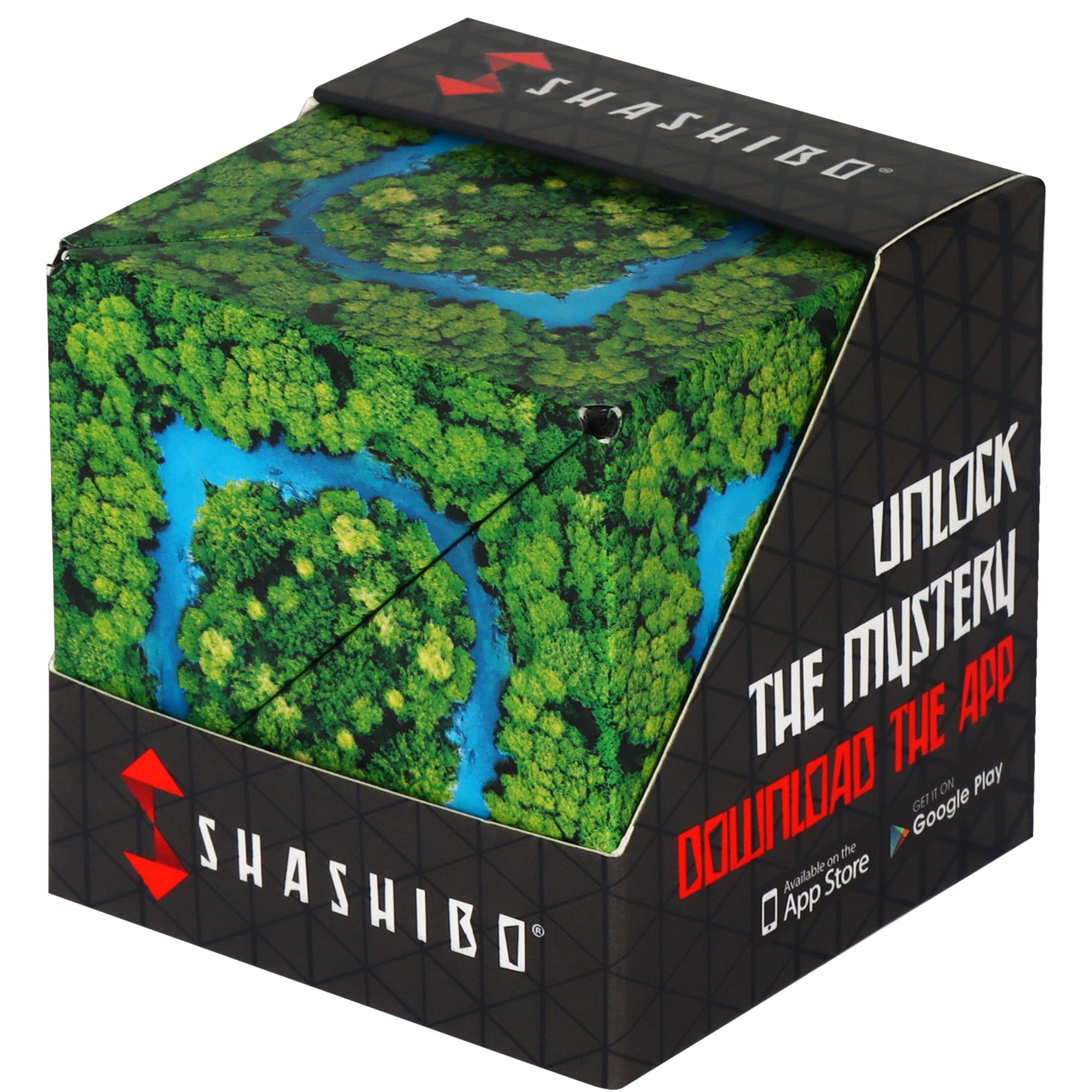 Shashibo Jungle closed, portable box for travel and focus.