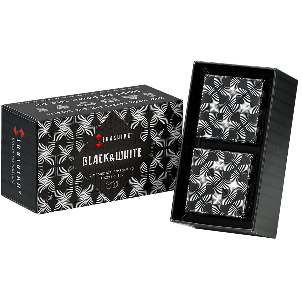 Shashibo Shape Shifting Box held in hand for tactile focus and calm exploration.