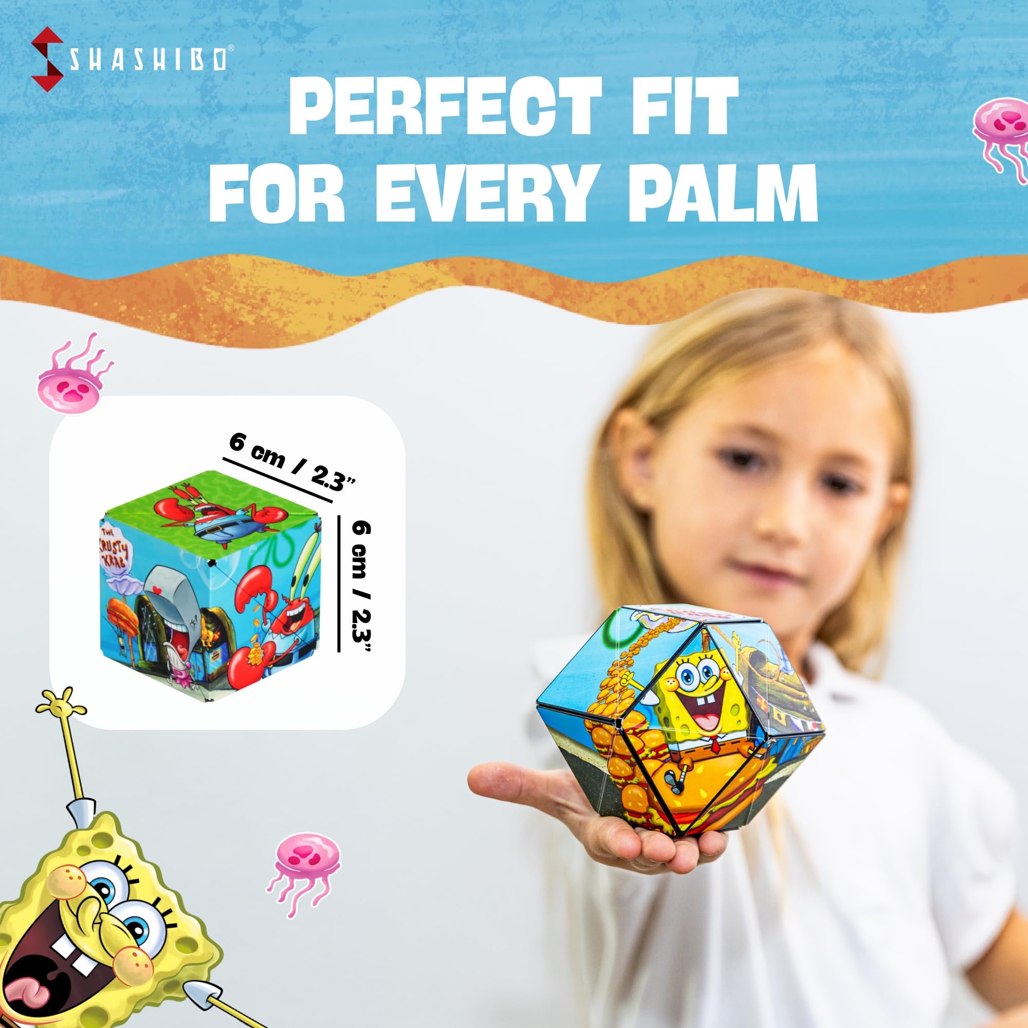 Shashibo SpongeBob edition 3D sculptures offer creative challenges and stress-relief potential.