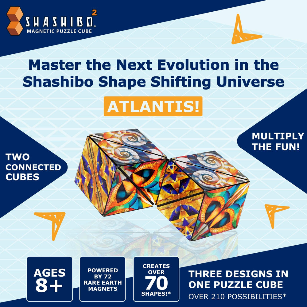 Shashibo Squared transforming shapes demonstrating magnetic versatility for focus and tactile play.