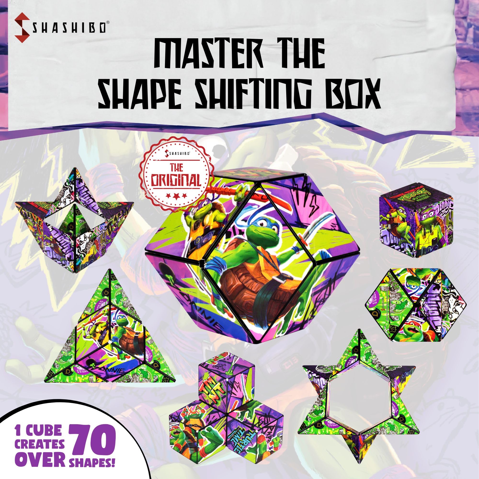 Shashibo textured matte surface shows durable finish for long-lasting play.