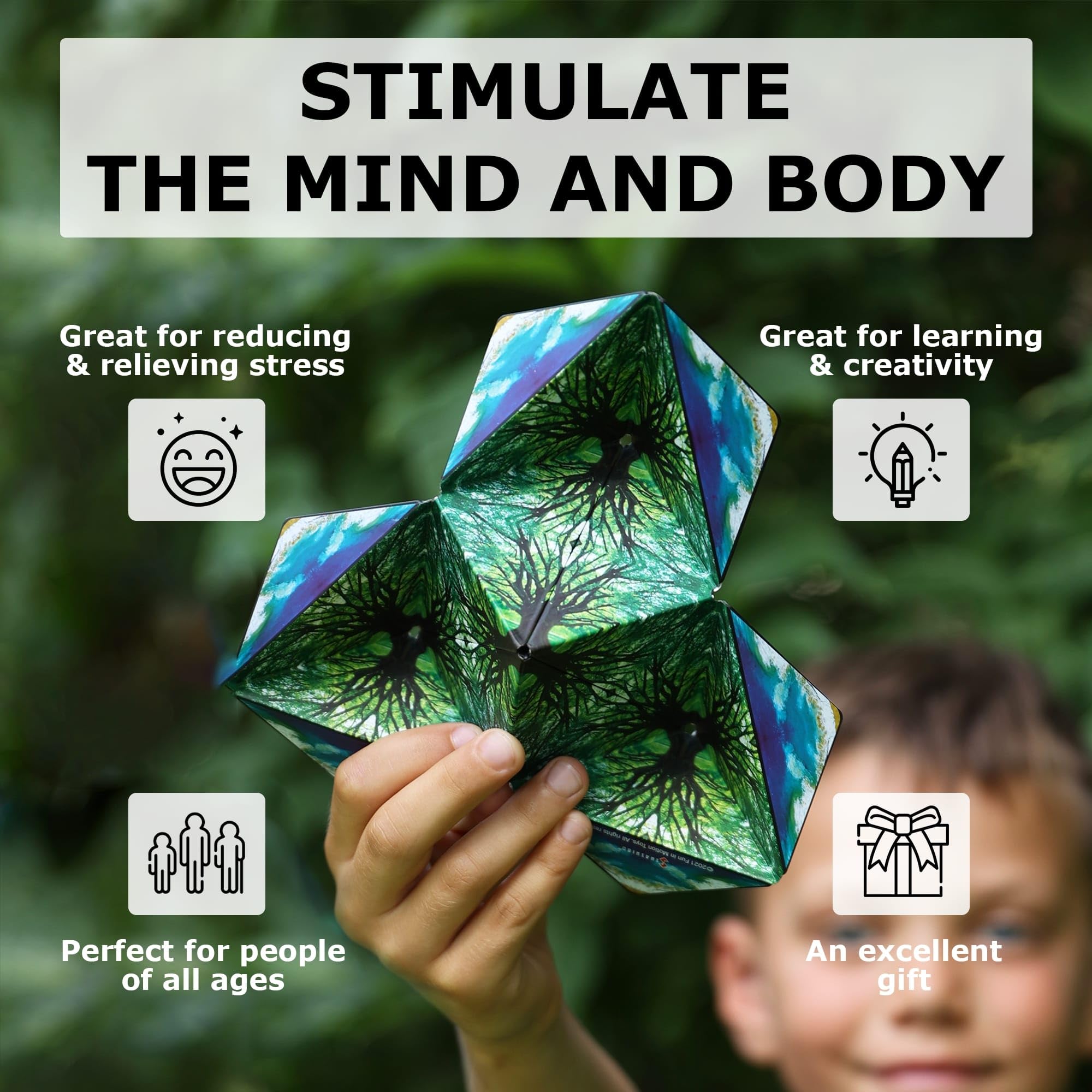 Shashibo transforming cube 70+ shapes demonstration highlights creative problem solving on the go.