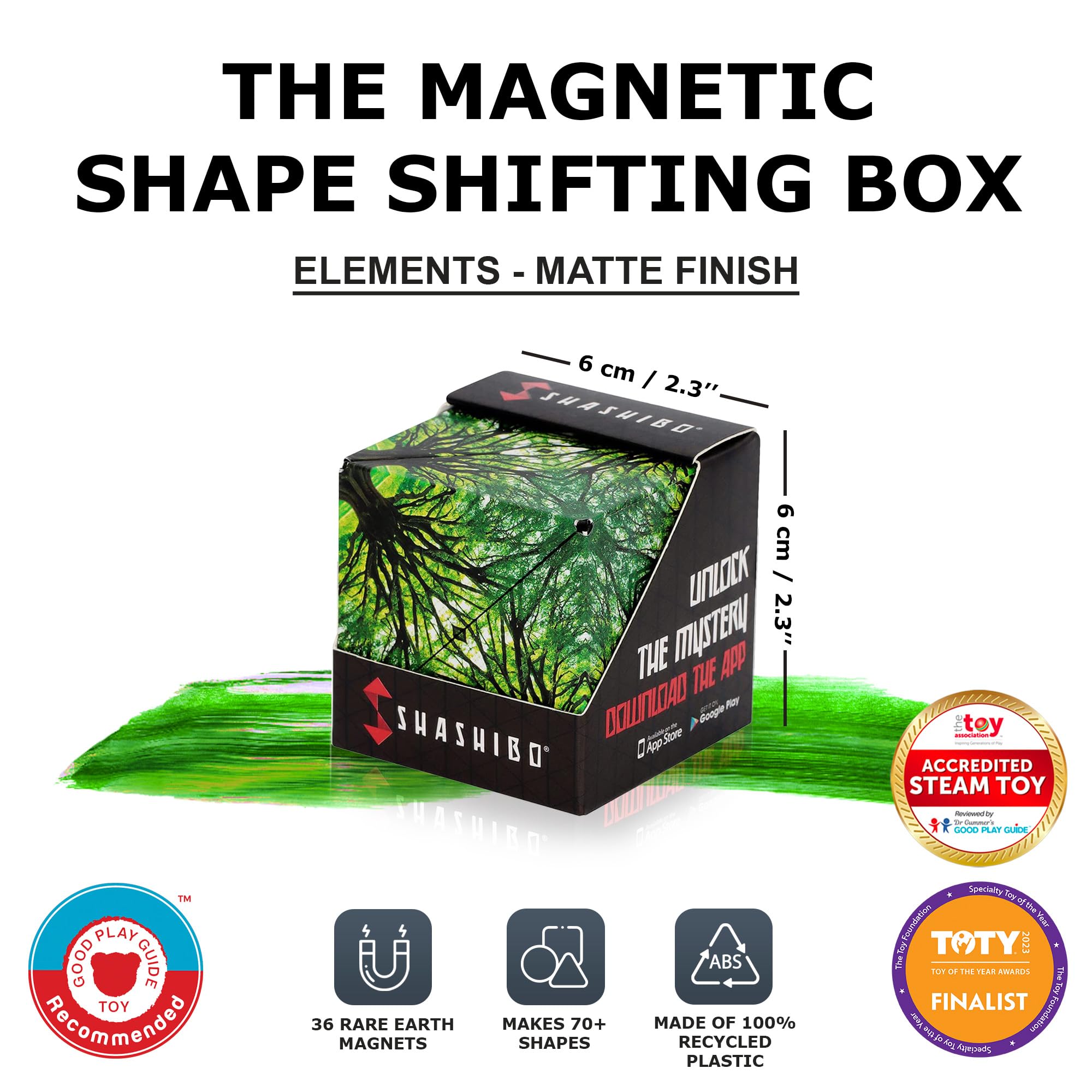 Shashibo transforms into various shapes for creative problem solving and play.