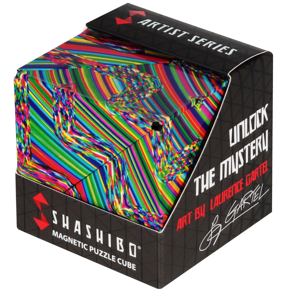 Shashibo Water Color shape-shifting box in hand for focused, screen-free play