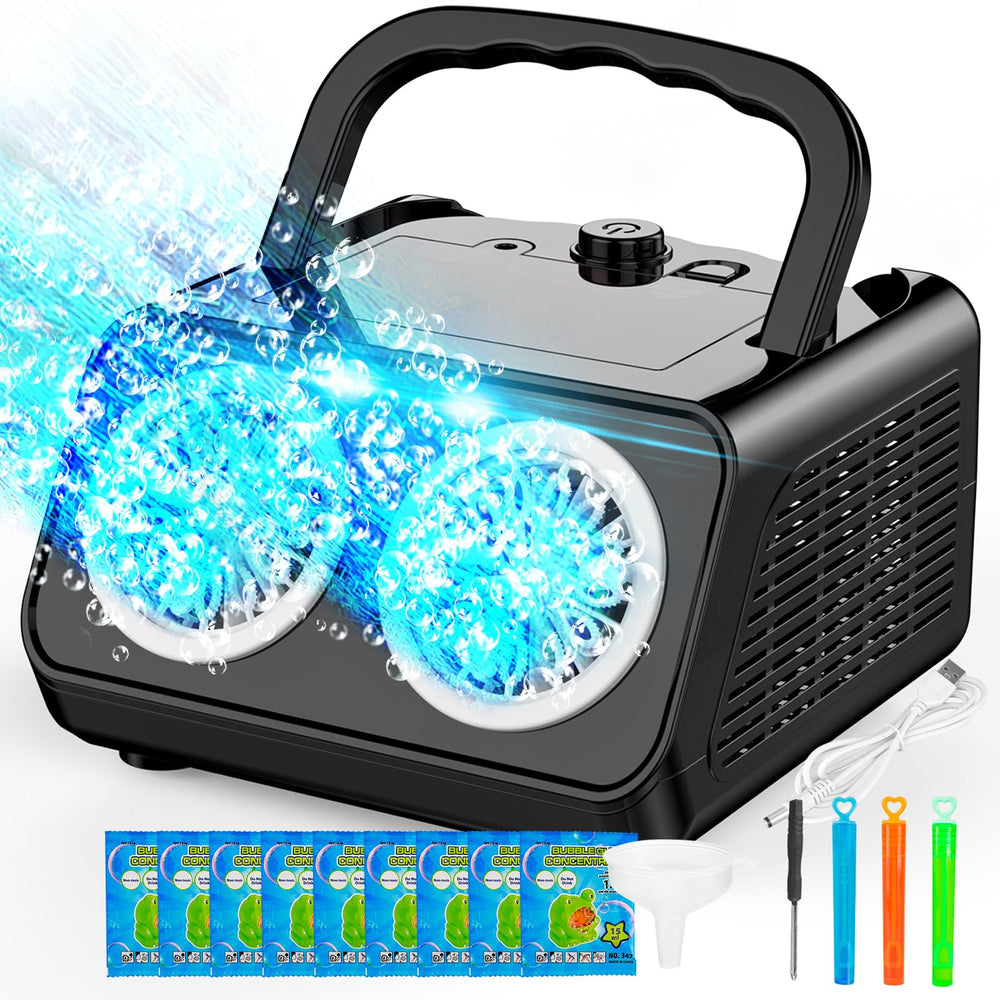 SHCKE bubble machine with two fans for vibrant outdoor celebrations.
