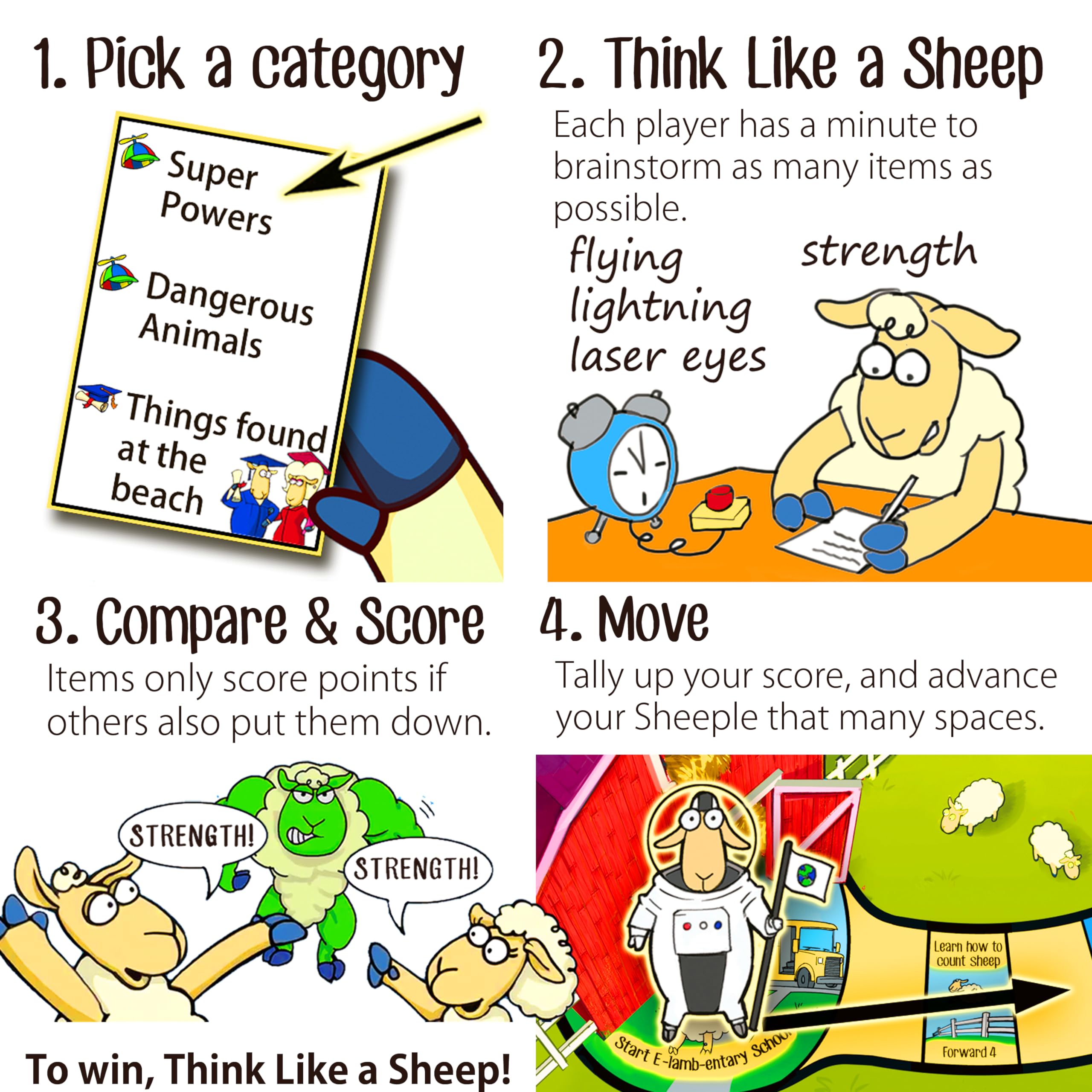 SHEEPLE category cards spread, sparking quick thinking and lively interactions