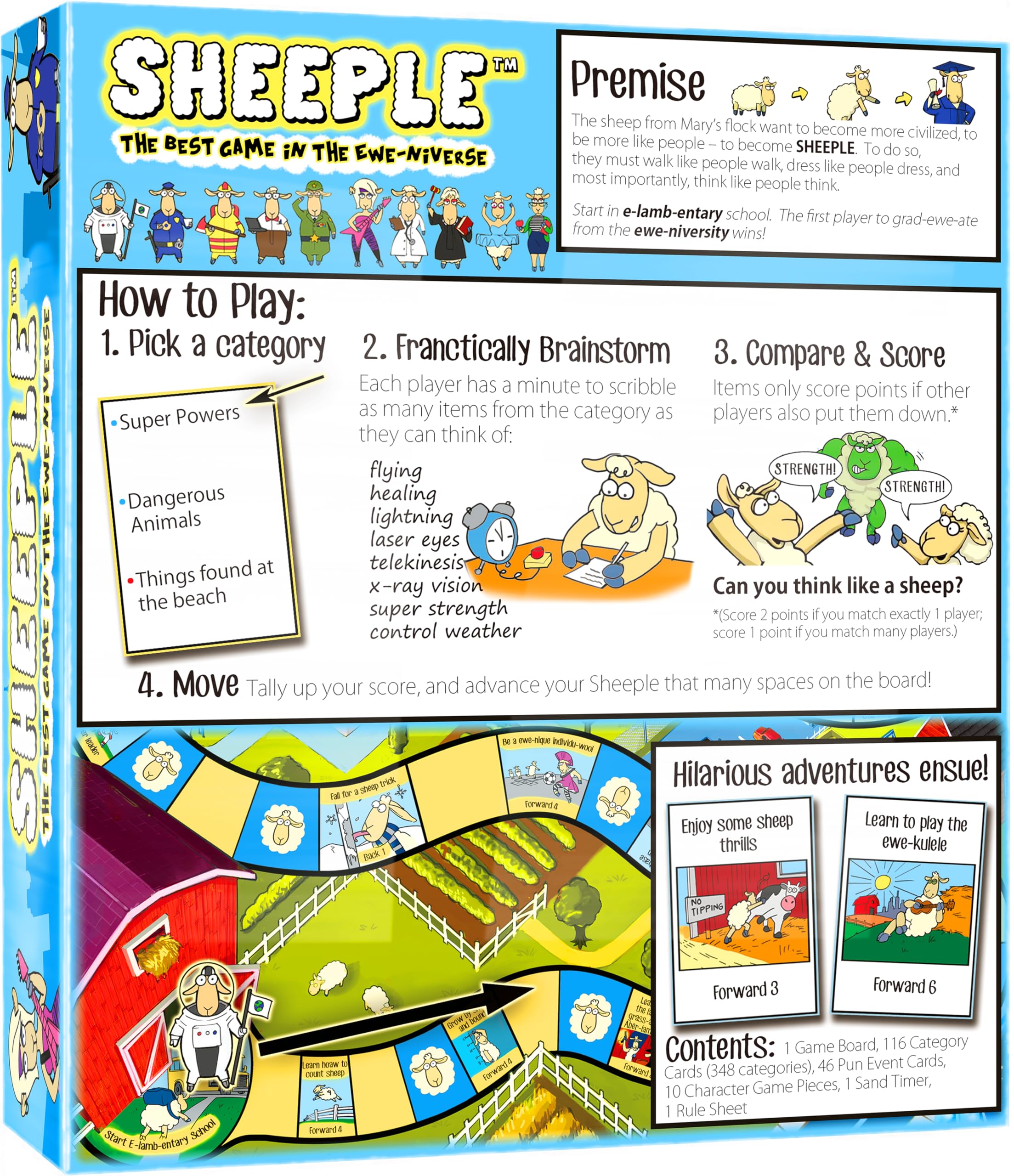 SHEEPLE family laughs during gameplay, ideal for parties and gatherings