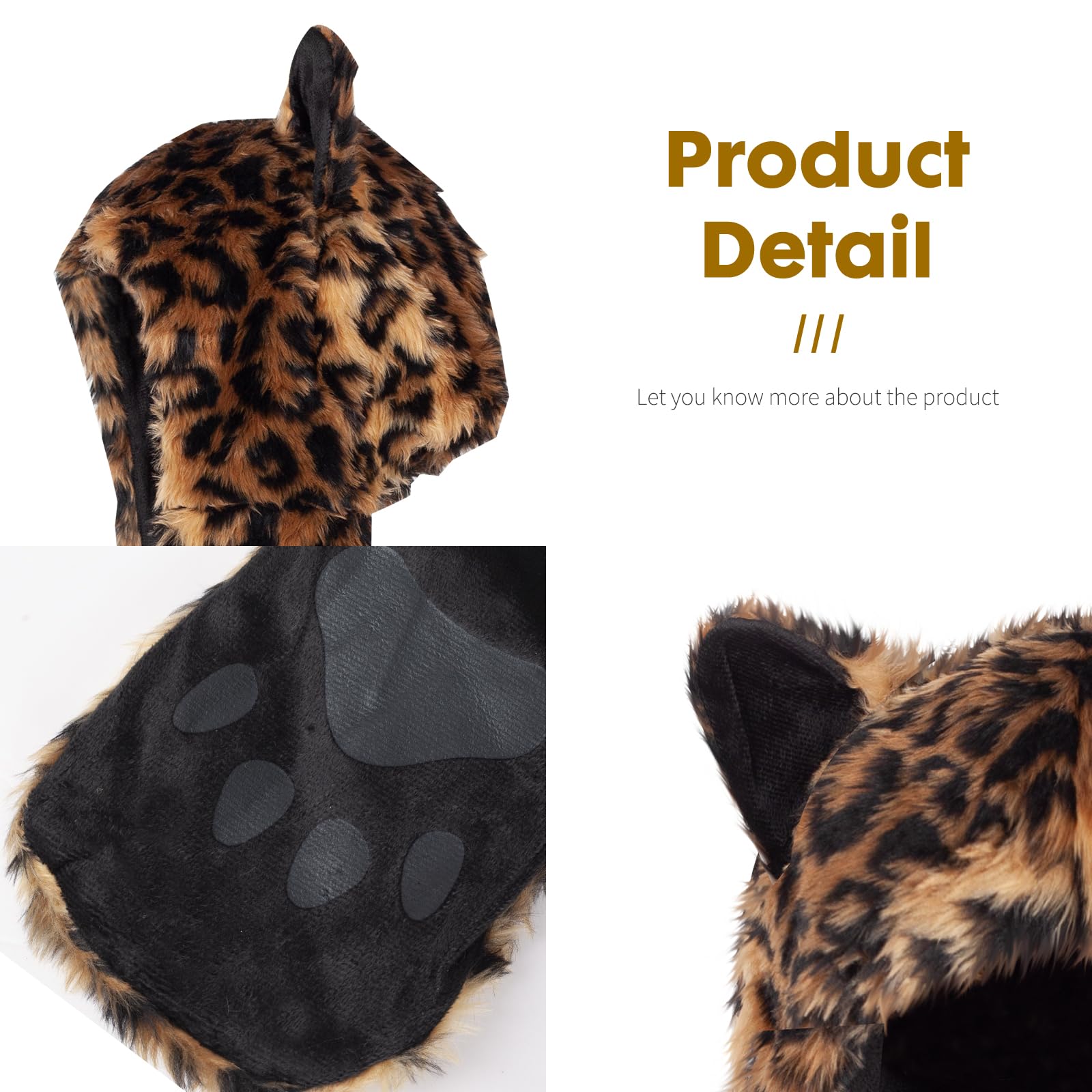 ShellKingdom leopard faux fur hat 3in1 versatility for styling.