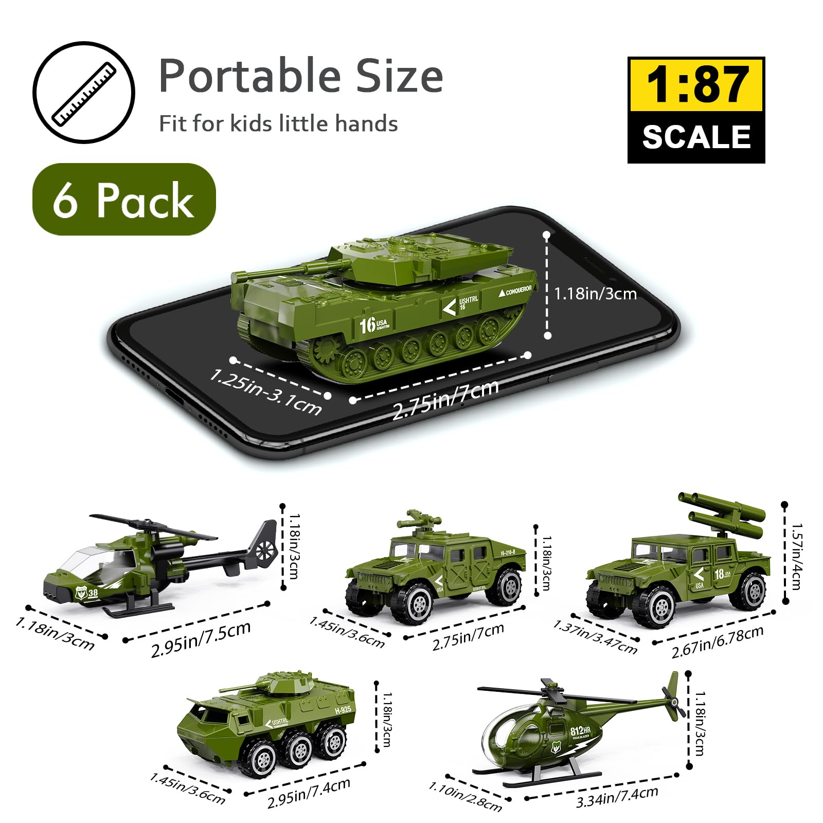 Shellvcase diecast army toy set closeup with detailed textures and color