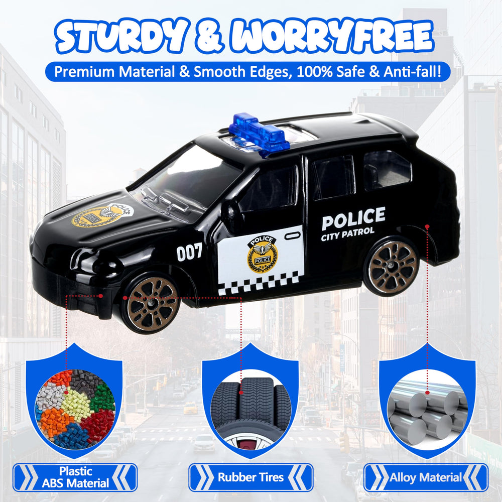 Shellvcase police cruiser mini car promotes easy carry and on the go fun.