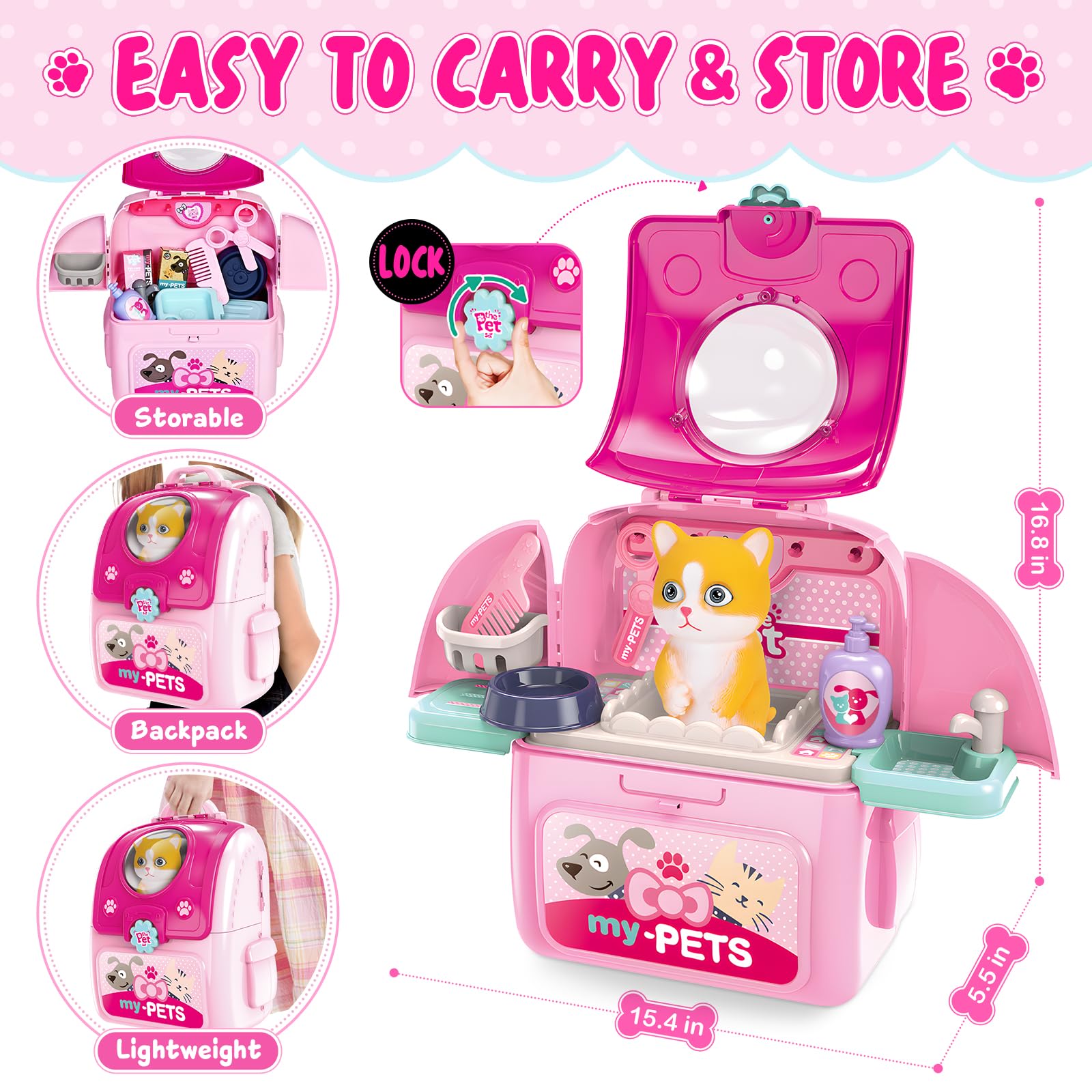 Shemira adjustable backpack straps enable easy, travel-friendly pretend play