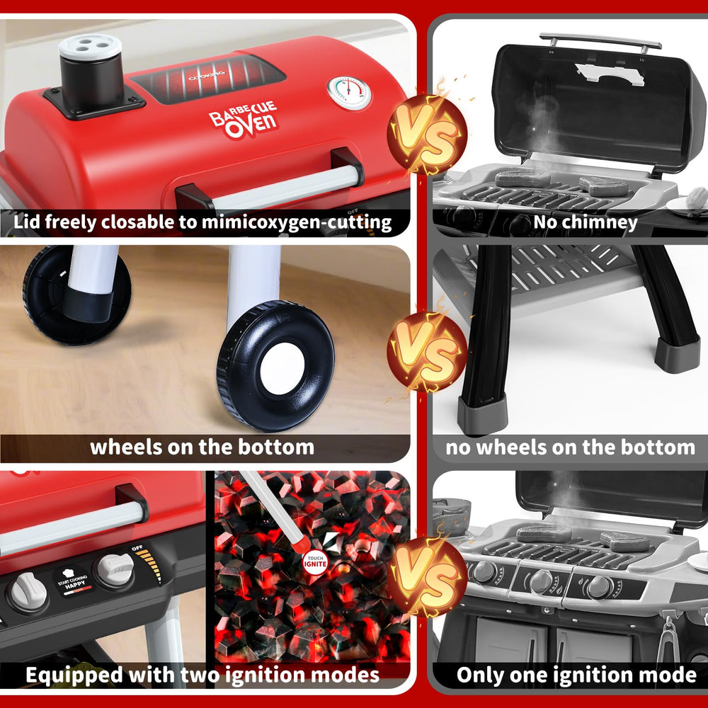 Shemira BBQ playset features sizzling sounds lights and safe smoke effects