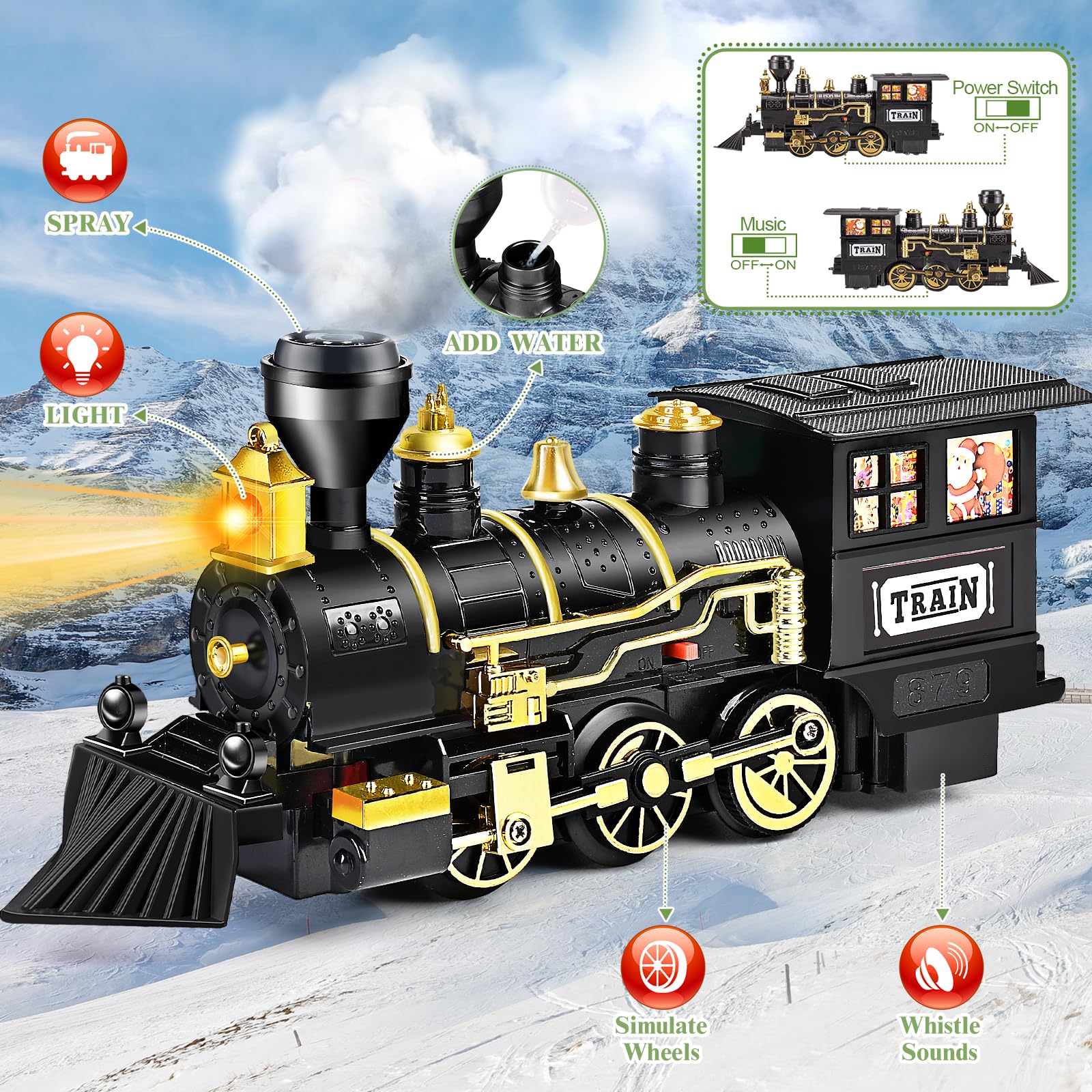 Shemira Christmas Train cargo vehicle for colorful seasonal cargo scenes
