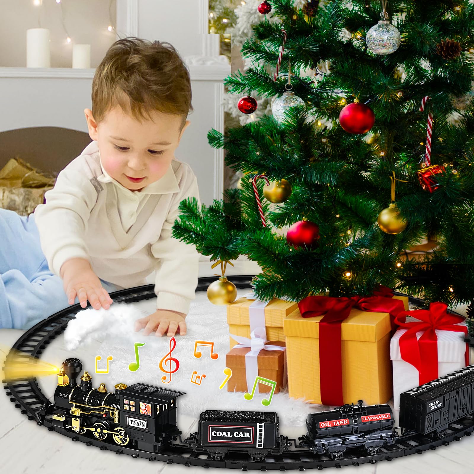 Shemira Christmas Train curved track for flexible layouts around the tree