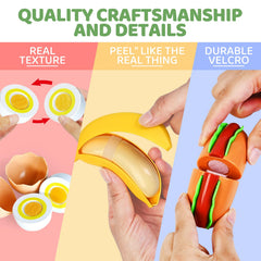 Shemira includes cutting boards, knives, and plates for realistic cooking pretend play.