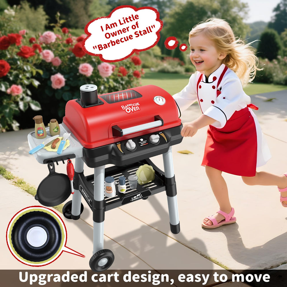 Shemira grill playset on rolling wheels for easy outdoor movement