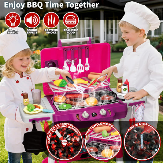 Shemira Kids Grill Playset canopy storage keeps play area tidy after meals.