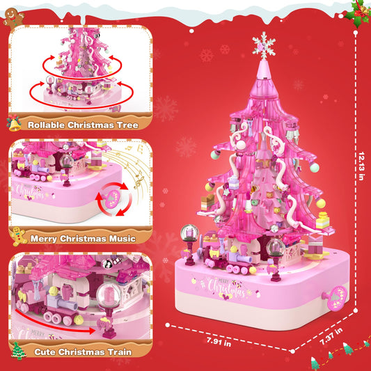 Shemira Music Box Base: tree spins and plays melodies for festive ambience