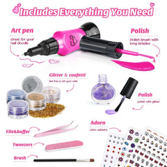 Shemira 2-in-1 nail polish pens for brush and nib drawing on nails
