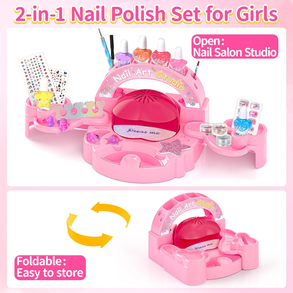 Shemira foldable storage table doubles as portable nail studio