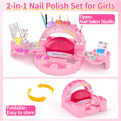 Shemira foldable storage table doubles as portable nail studio