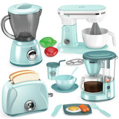 Shemira play kitchen coffee maker in action boosts imaginative pretend coffee moments.