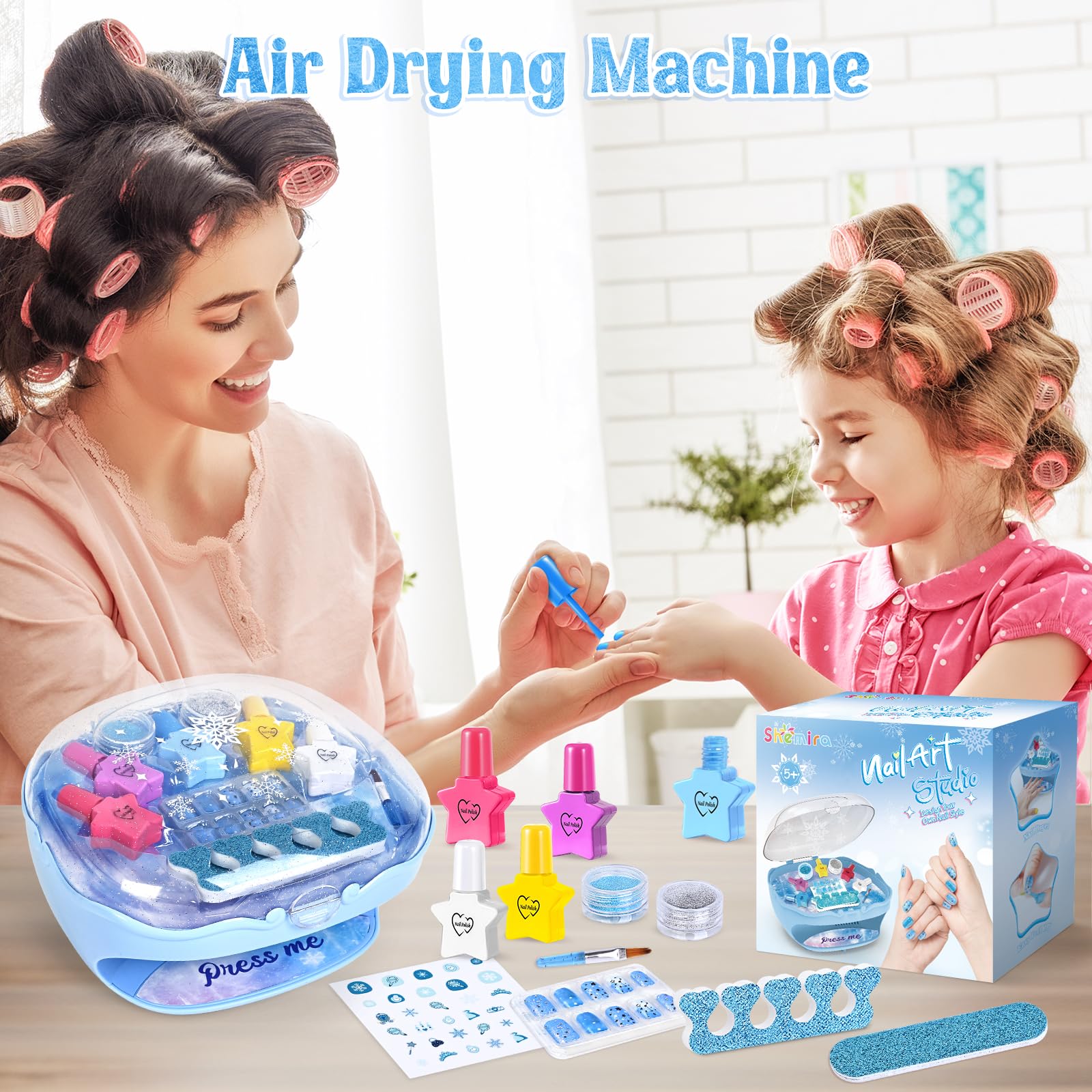 Shemira portable nail art studio designed for at-home play sessions.