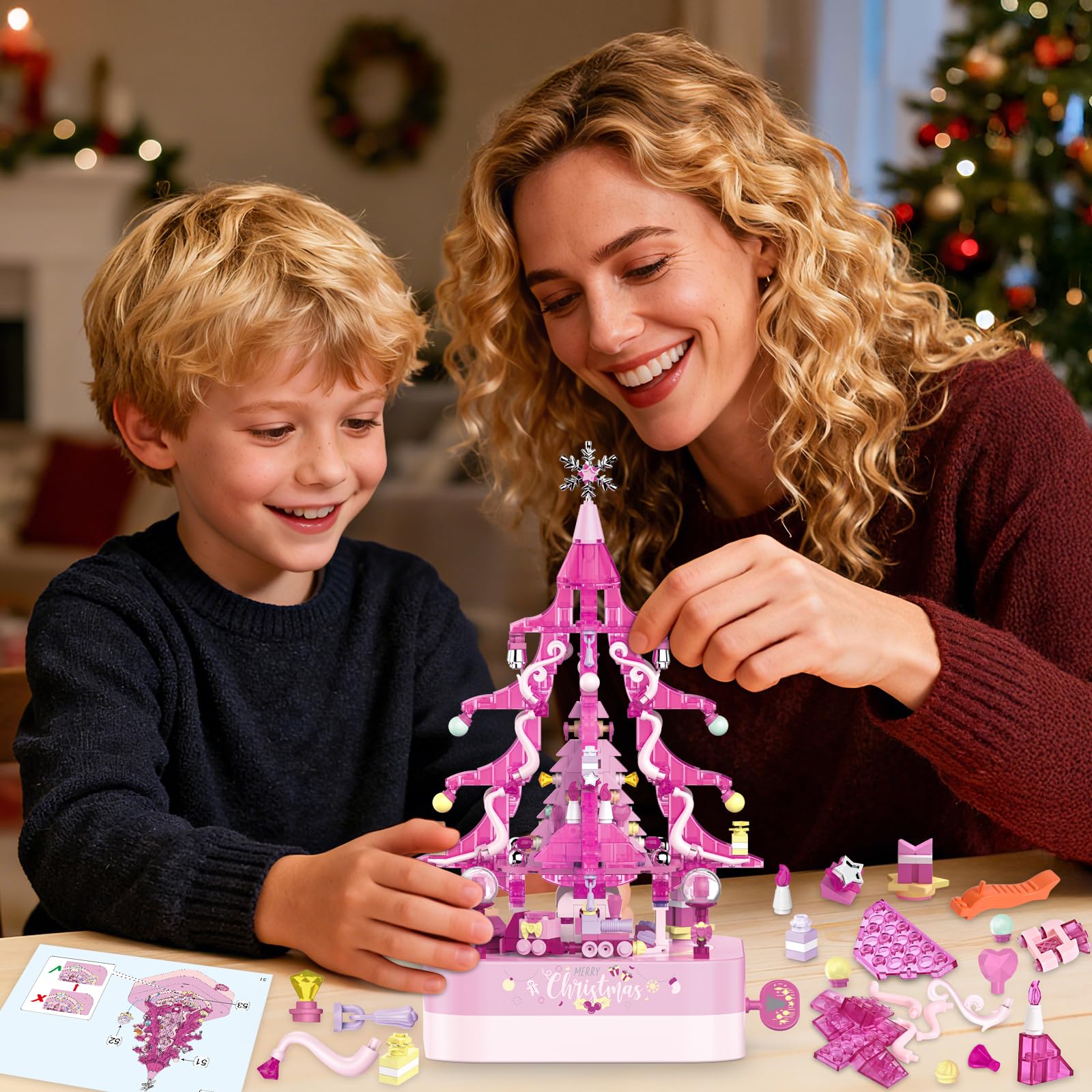 Shemira Sleigh and train movement around the rotating tree enhances holiday storytelling