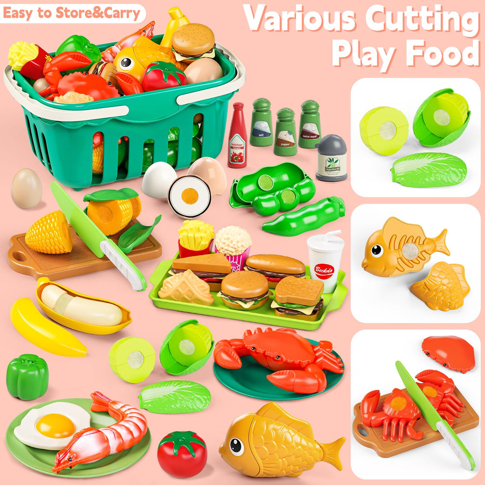 Shemira sliceable fruits and veggies for safe cutting play.