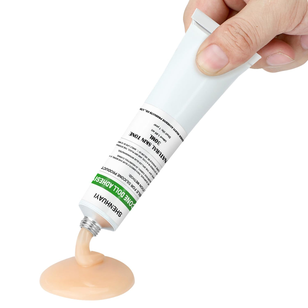 SHENHUAYI silicone adhesive skin color bottle close-up showing smooth skin-like finish