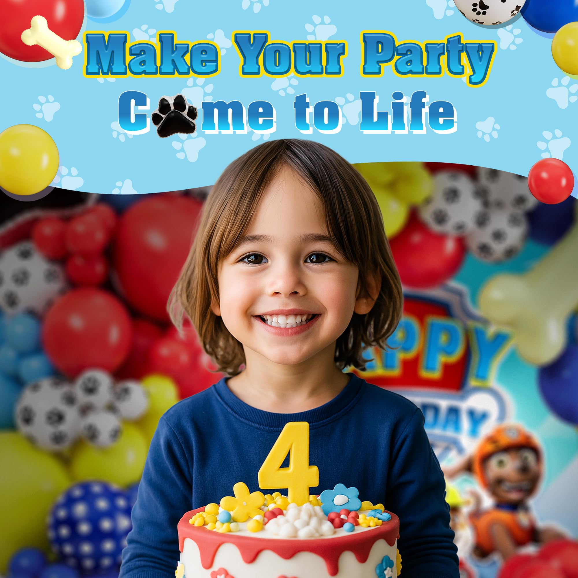 SHERYL DECOR Bonus Paw Print Balloons enhance paw-themed setup