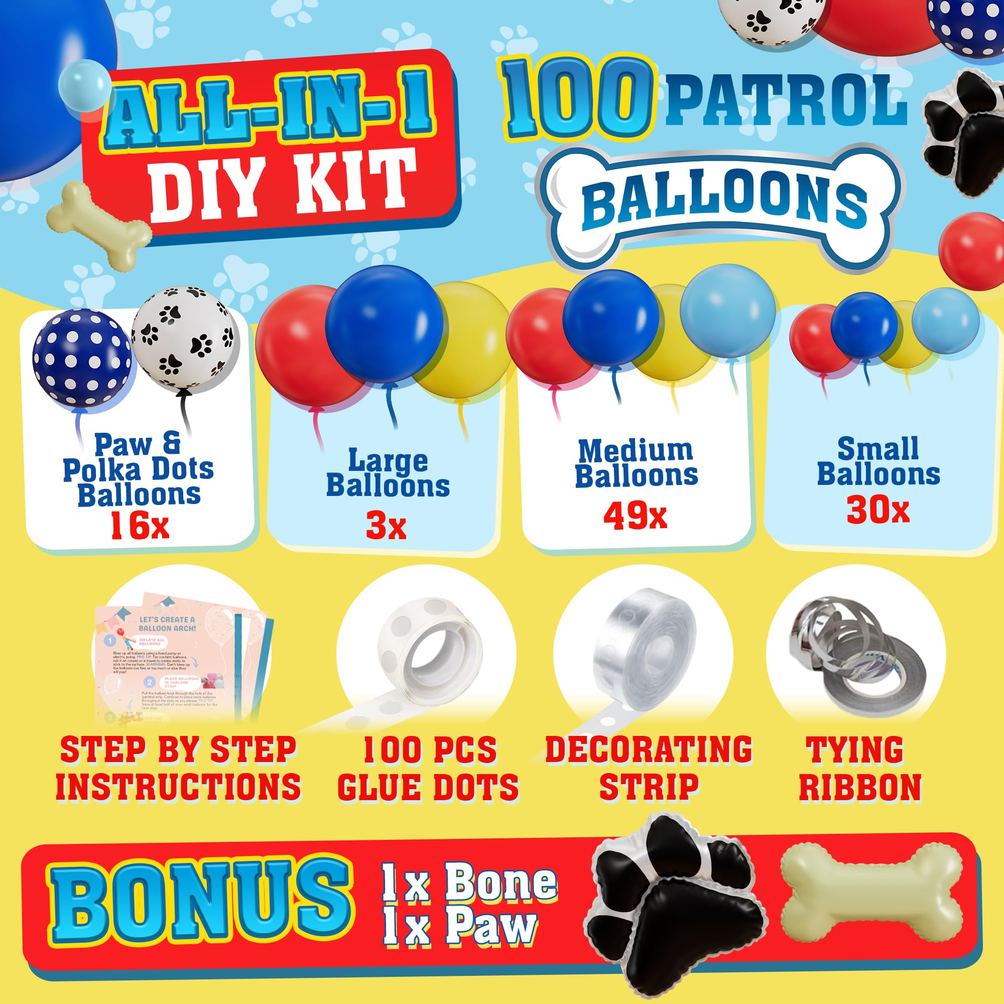 SHERYL DECOR Paw Balloons Collection in vibrant colors for celebrations