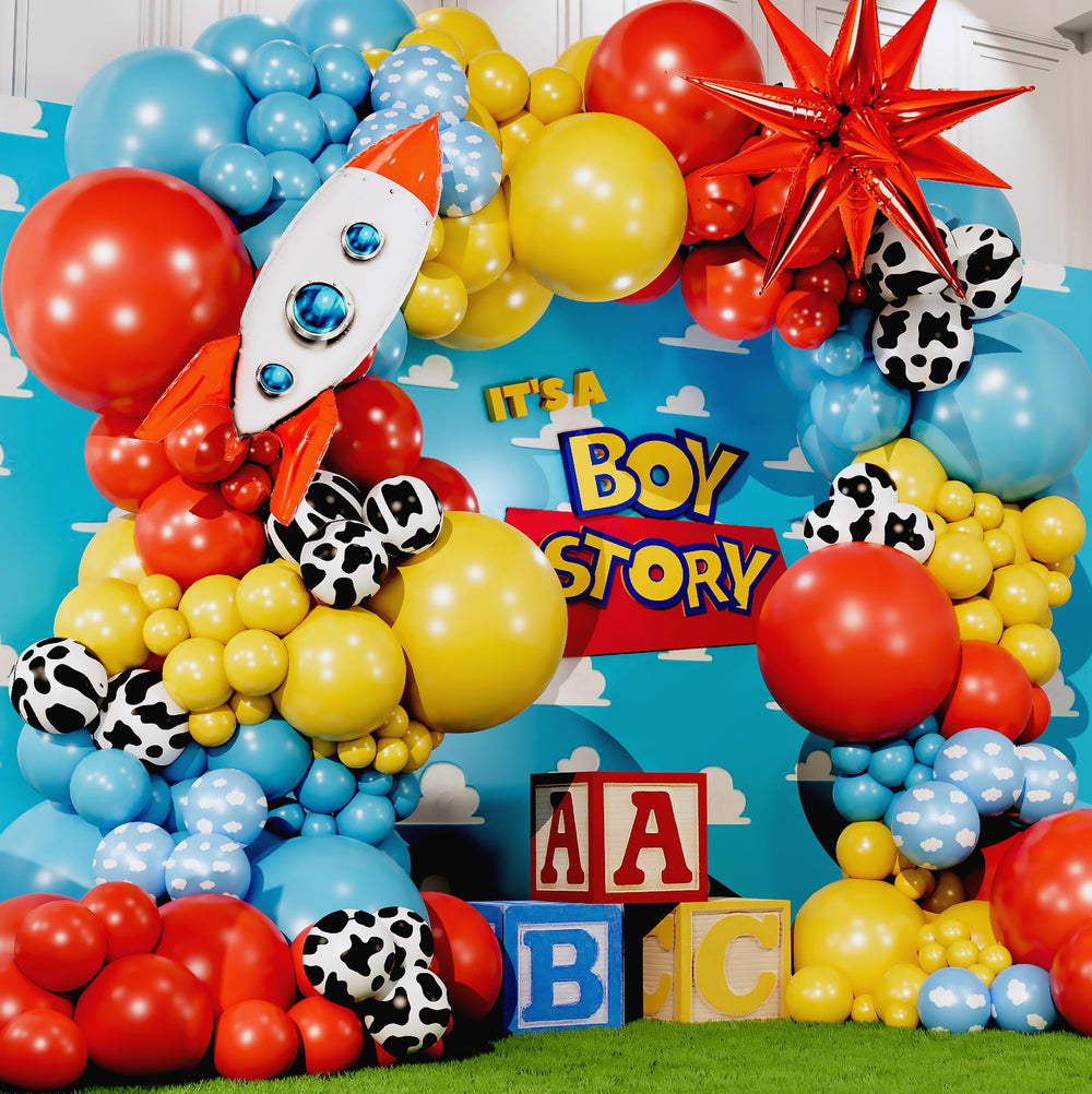 SHERYL DECOR Rocketship foil balloons elevate the celebration vibe