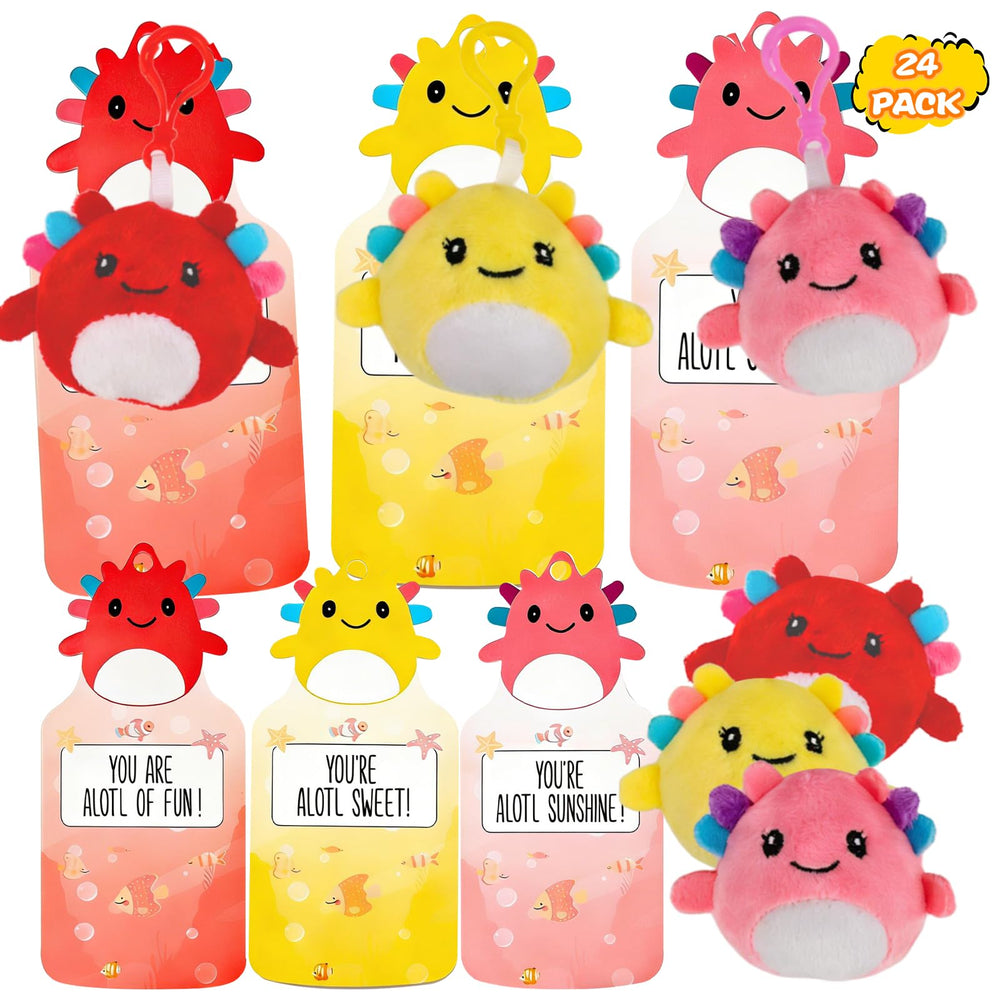 Shestal axolotl plush keychain pink for backpacks and easy school-day spotting.