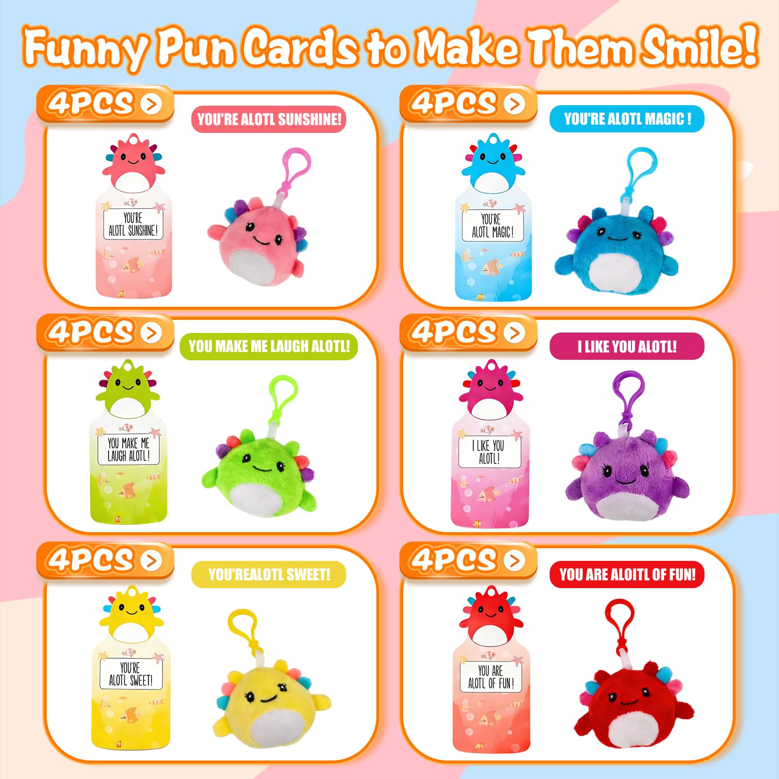 Shestal axolotl plush keychain red for vibrant zipper pulls.