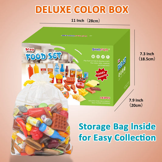 Shimfun deluxe storage bag with toy food keeps play sets organized and ready for tea time