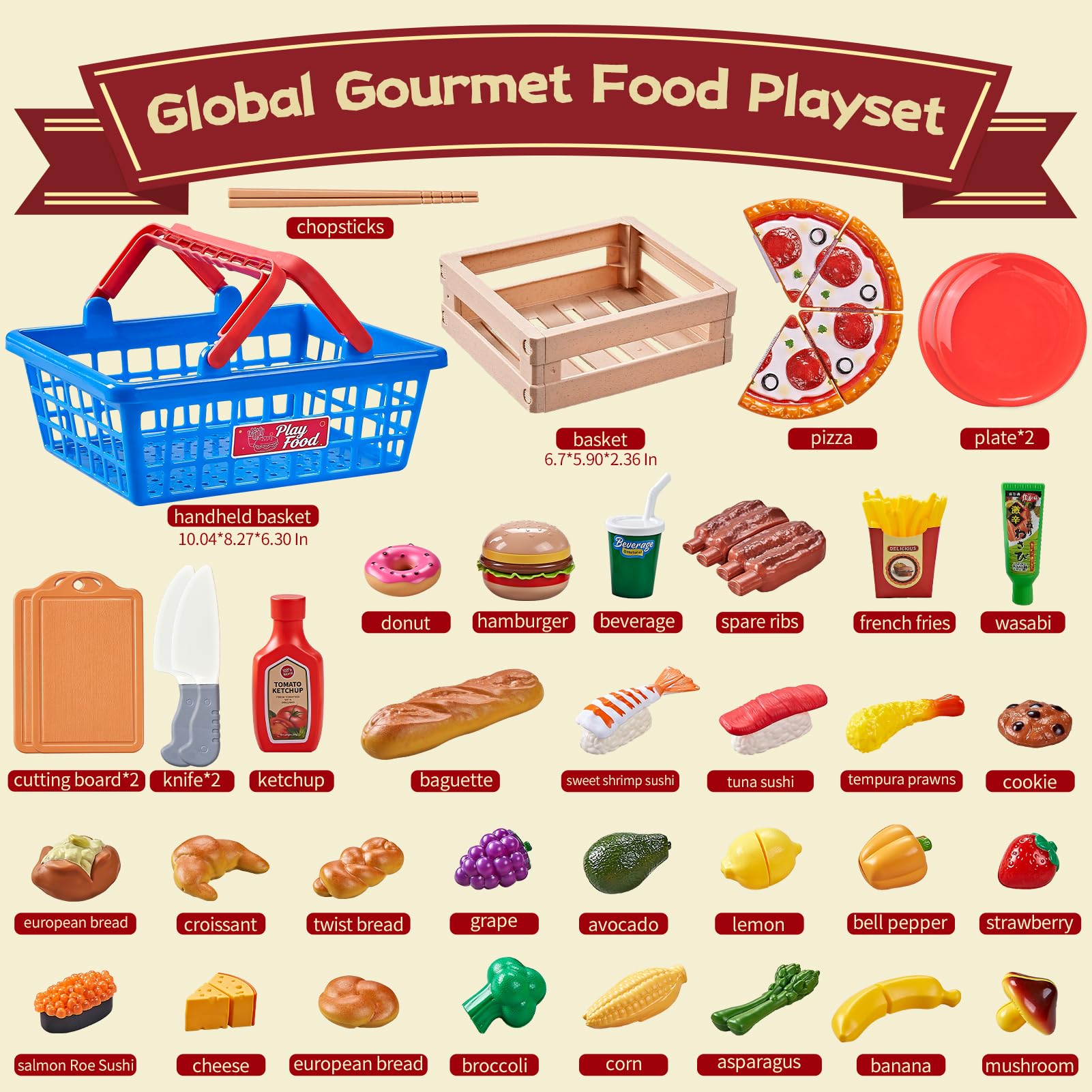 Shimfun Global Cuisine dual baskets keep play food organized and portable