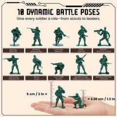 Shindel army figures stand about two inches tall for easy handling.