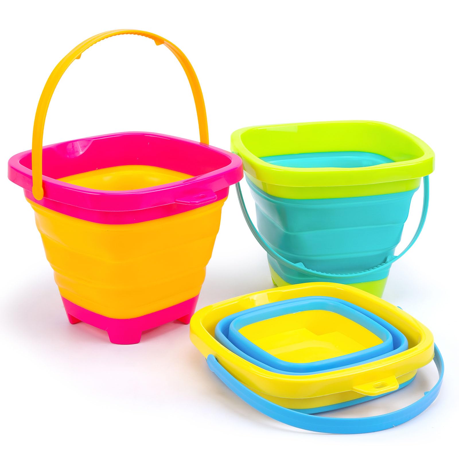 Shindel foldable pail bucket blue and yellow for 2L capacity at the beach