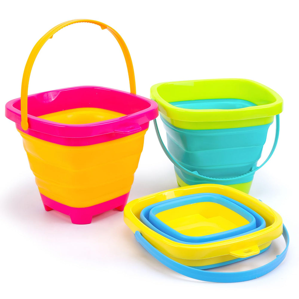 Shindel foldable pail bucket blue and yellow for 2L capacity at the beach