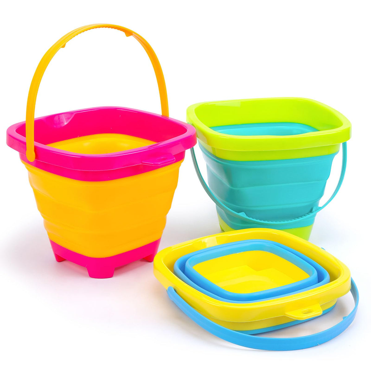 Shindel foldable pail bucket blue and yellow for 2L capacity at the beach