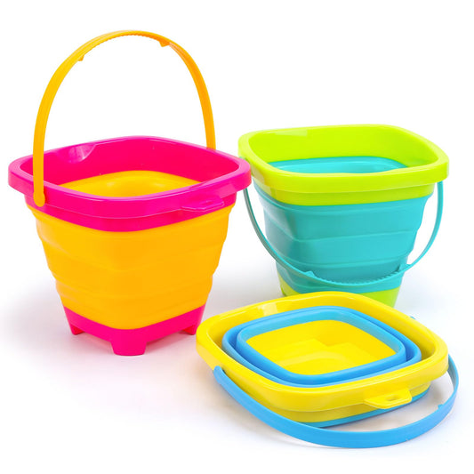 Shindel foldable pail bucket blue and yellow for 2L capacity at the beach