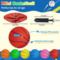 Shindel mini basketballs in vibrant colors for indoor, outdoor, and pool play.