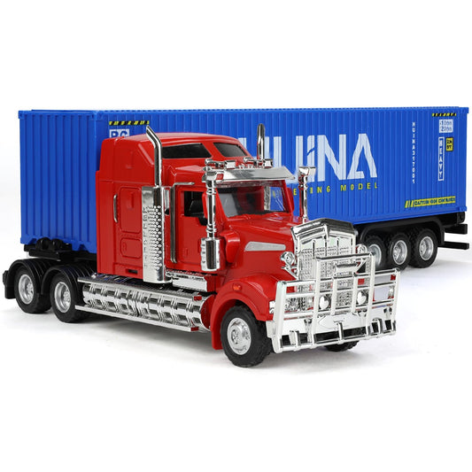 SHINESIGNAL Kenworth W900 blue truck, front view, ideal for desk display