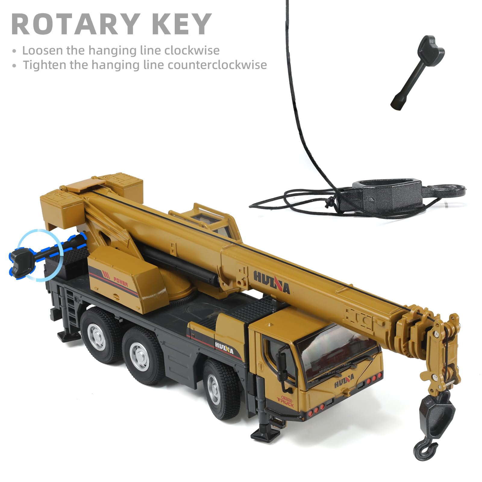 SHINESIGNAL Toy Crane Truck rotating cabin for smooth 360-degree movement