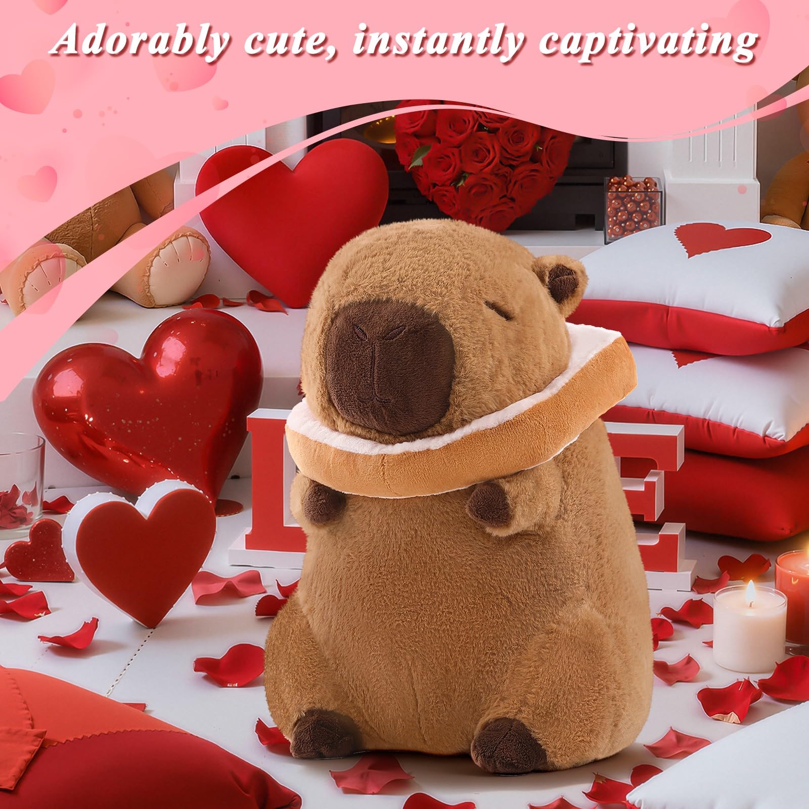 SHINUOER capybara plush decor for bedrooms and desks, charming addition.