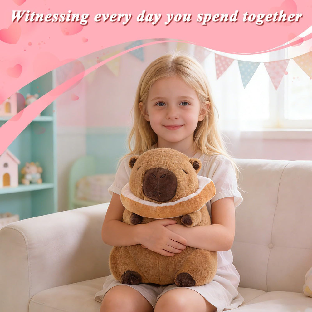 SHINUOER capybara plush nine-inch size, portable cuddle buddy.