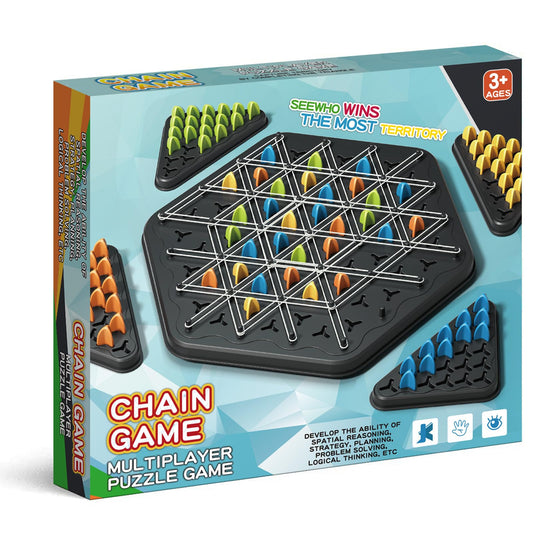 SHINXIN Chain Triangle Chess board setup for family game night and strategy exploration