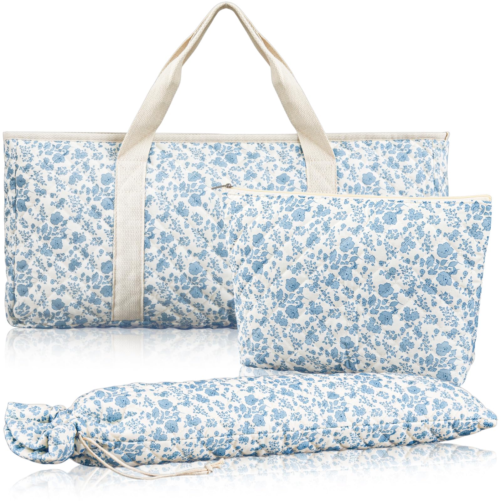 Shinylin mahjong bag with blue floral pattern for stylish transport